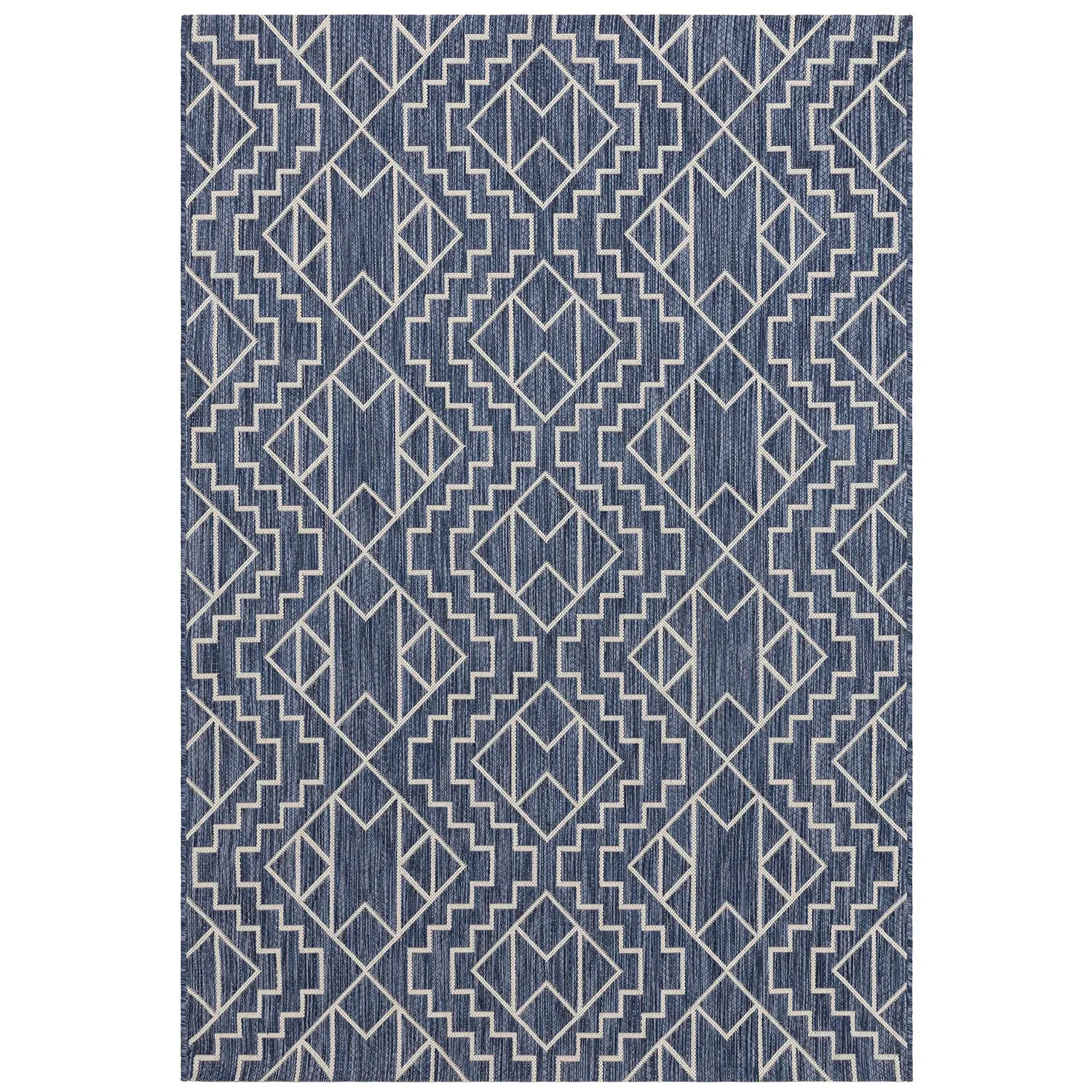 Aztec Indoor Outdoor Rug 160cm - Blue, Polypropylene