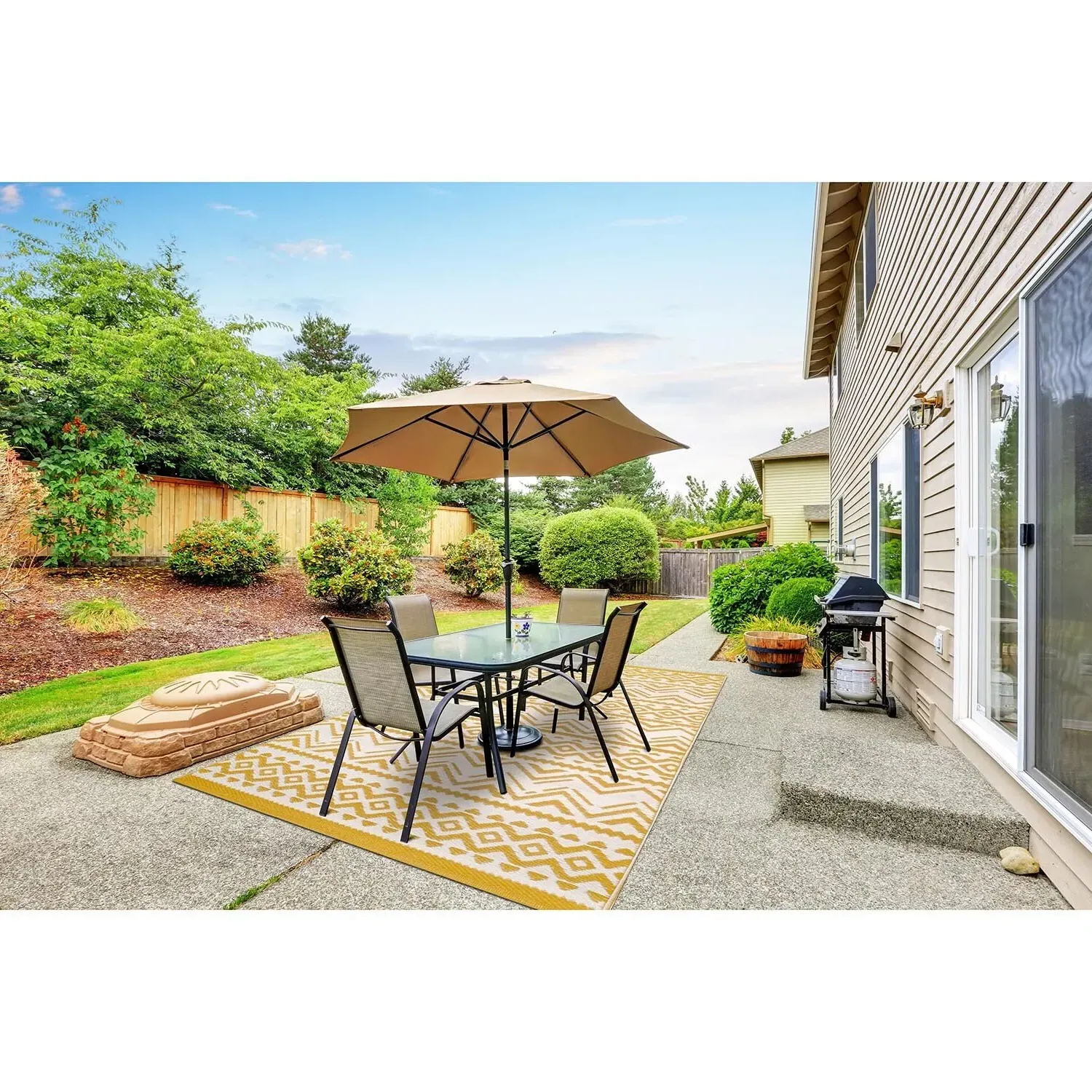 Aztec Outdoor Rug - Ochre image