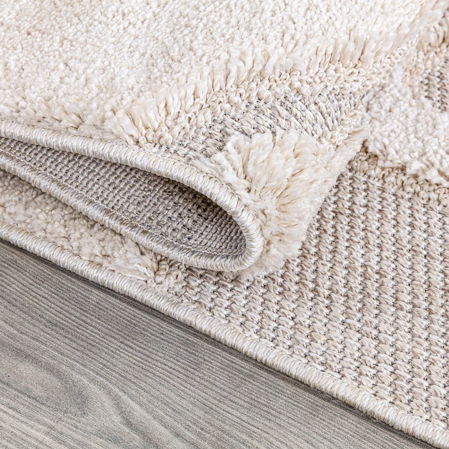 Bailey Abstract Curve Rug 120cm - Grey and Natural