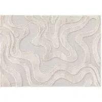 Bailey Abstract Curve Rug 160cm - Grey and Natural