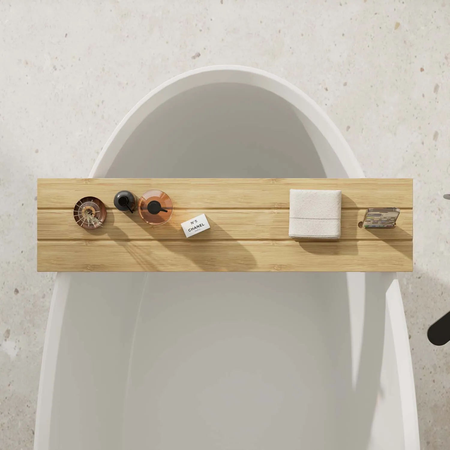 Bamboo Bath Bridge with Phone Slot - Natural