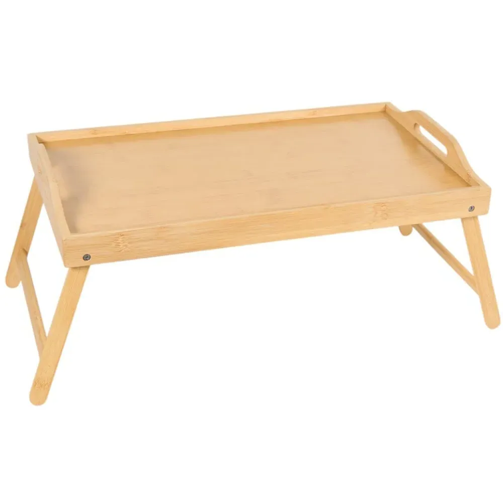 Bamboo Bed Tray with Foldable Legs - Natural