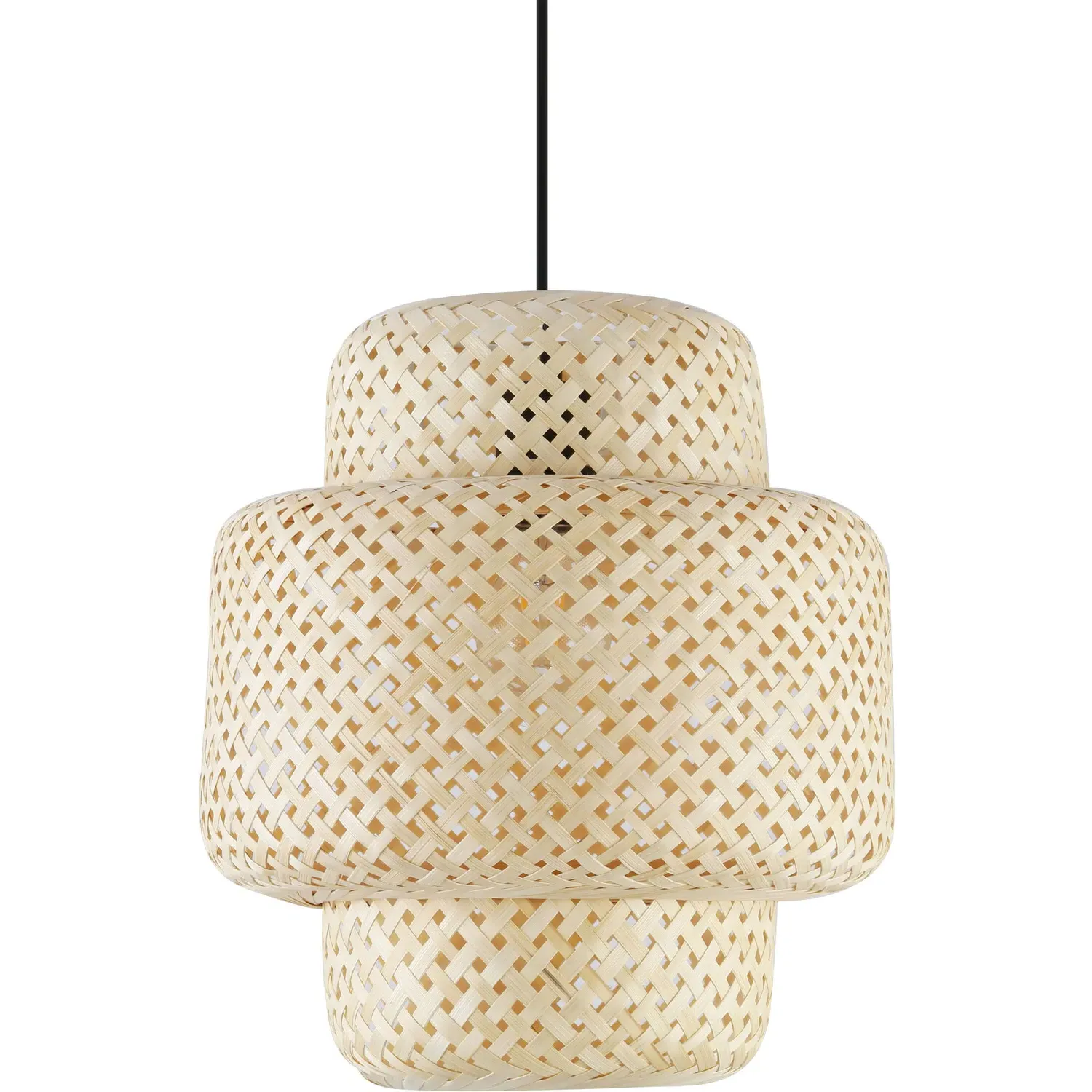 Bamboo Effect Pendant Light Shade - Natural