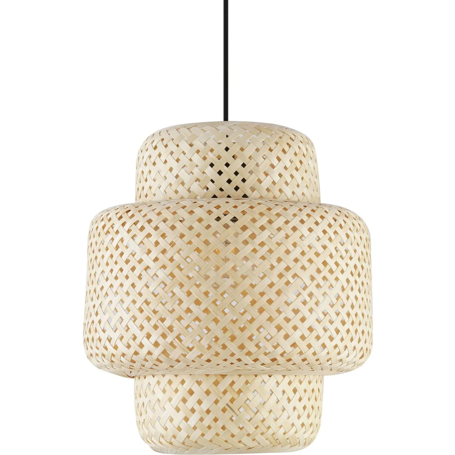 Bamboo Effect Pendant Light Shade - Natural