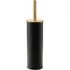 Bamboo Lid Toilet Brush Holder - Black