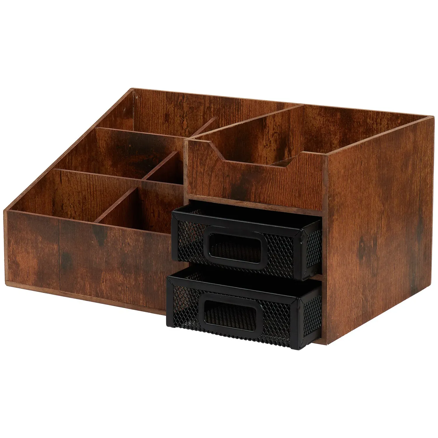 Bamboo Mesh Desk Organiser - Brown