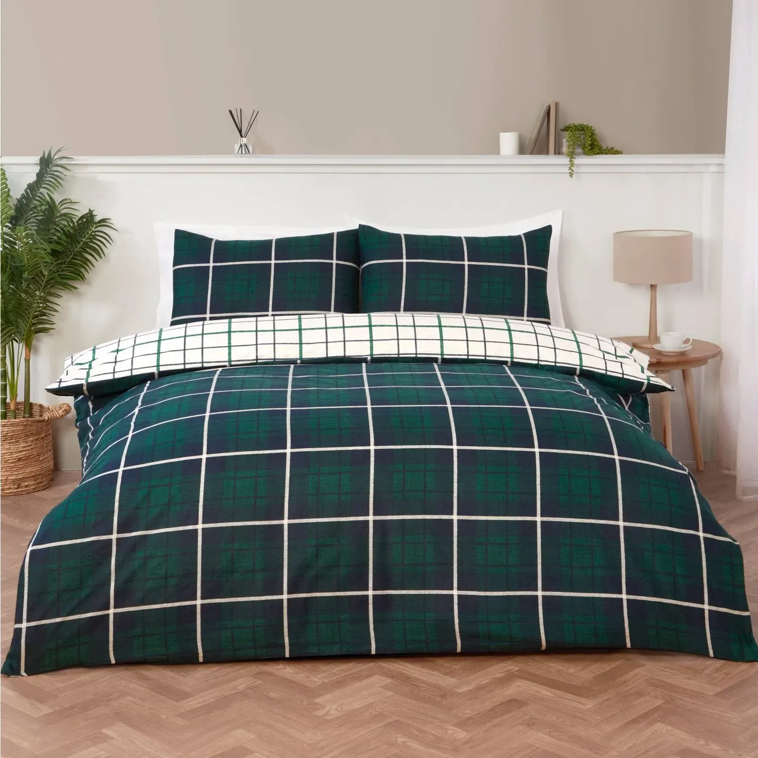 Barton Check Double Duvet Set - Navy image
