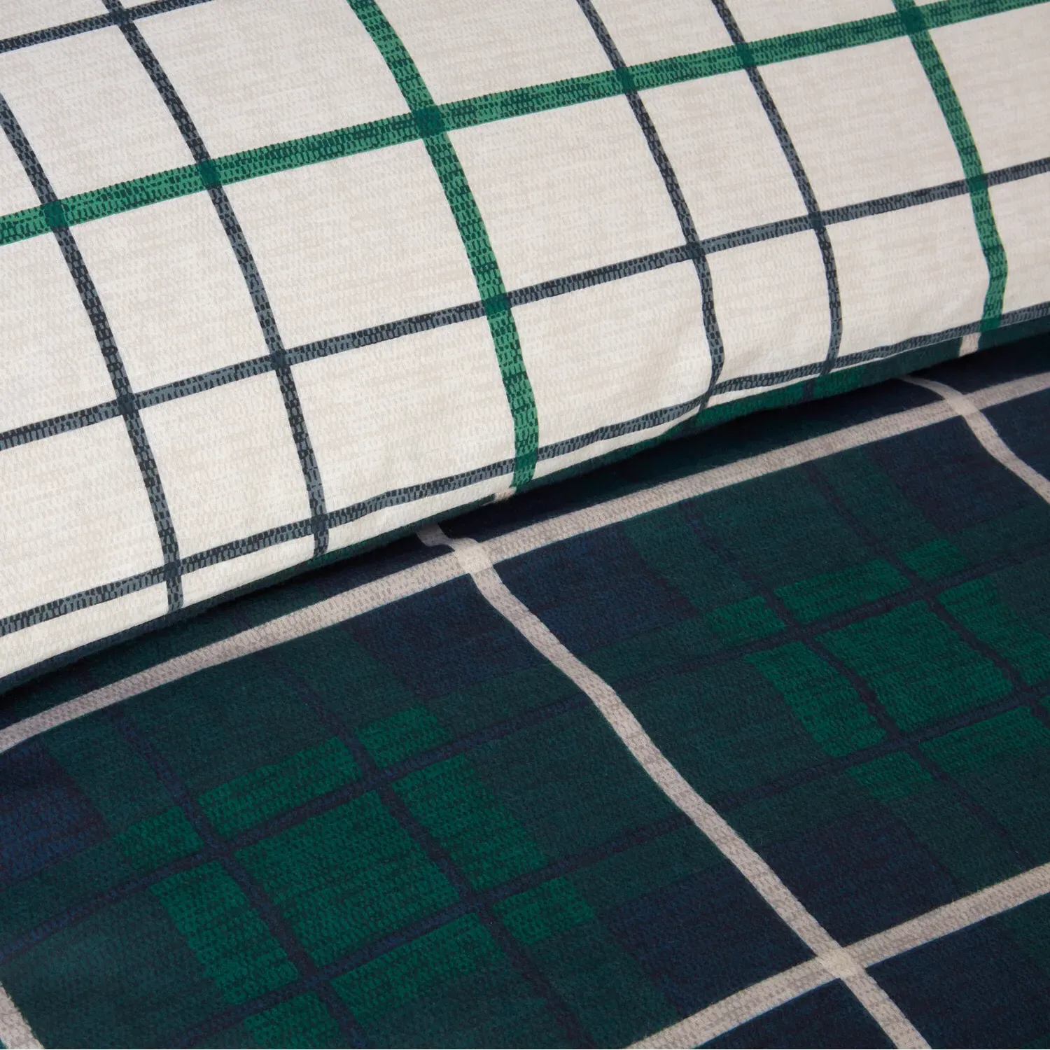 Barton Check King Size Duvet Set - Navy