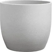 Basel Stone Plant Pot Cover 18cm - Grey, Ceramic