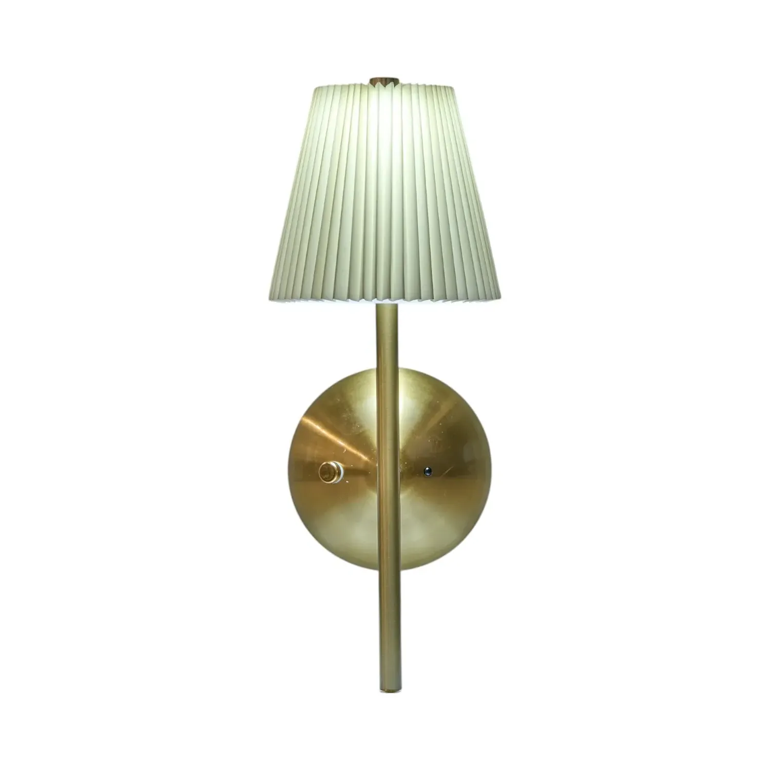 Battery Operated Pleated Wall Light - Cream, Gold