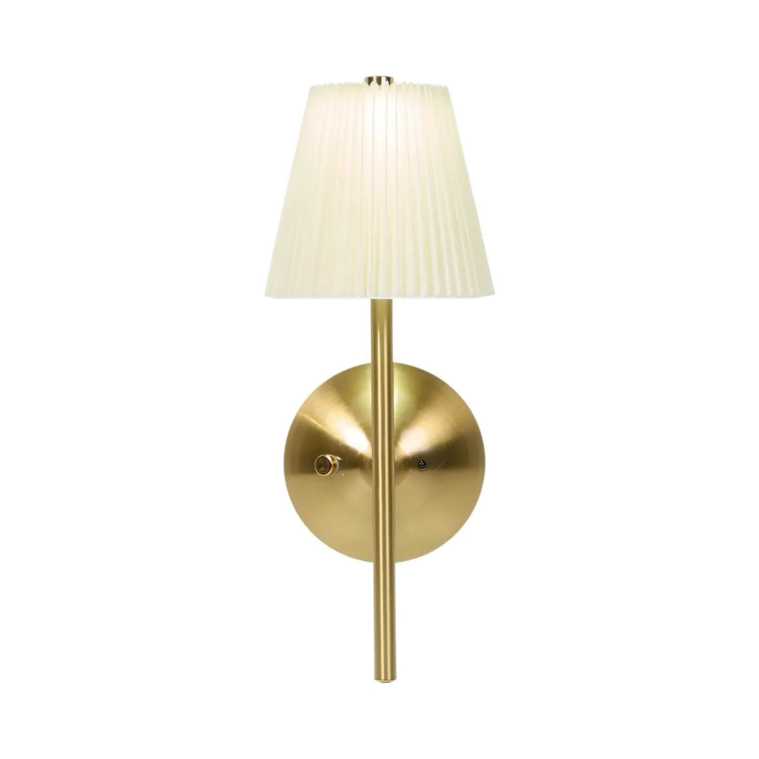 Battery Operated Pleated Wall Light - Cream, Gold