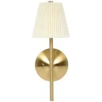 Battery Operated Pleated Wall Light - Cream, Gold