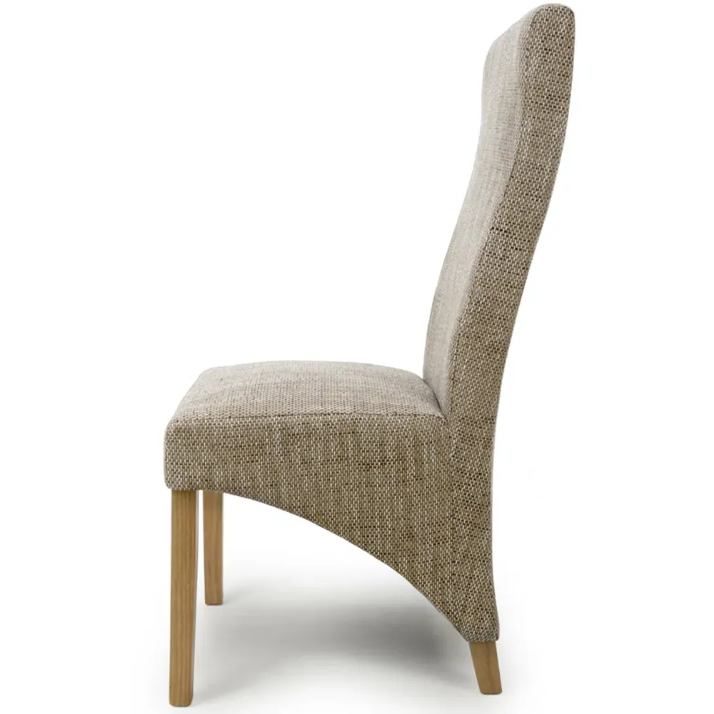 Baxter Set of 2 Dining Chairs - Oatmeal, Tweed