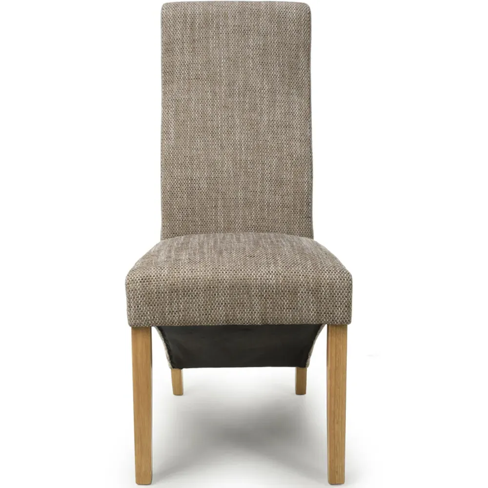 Baxter Set of 2 Dining Chairs - Oatmeal, Tweed