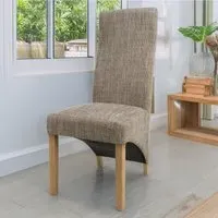 Baxter Set of 2 Dining Chairs - Oatmeal, Tweed