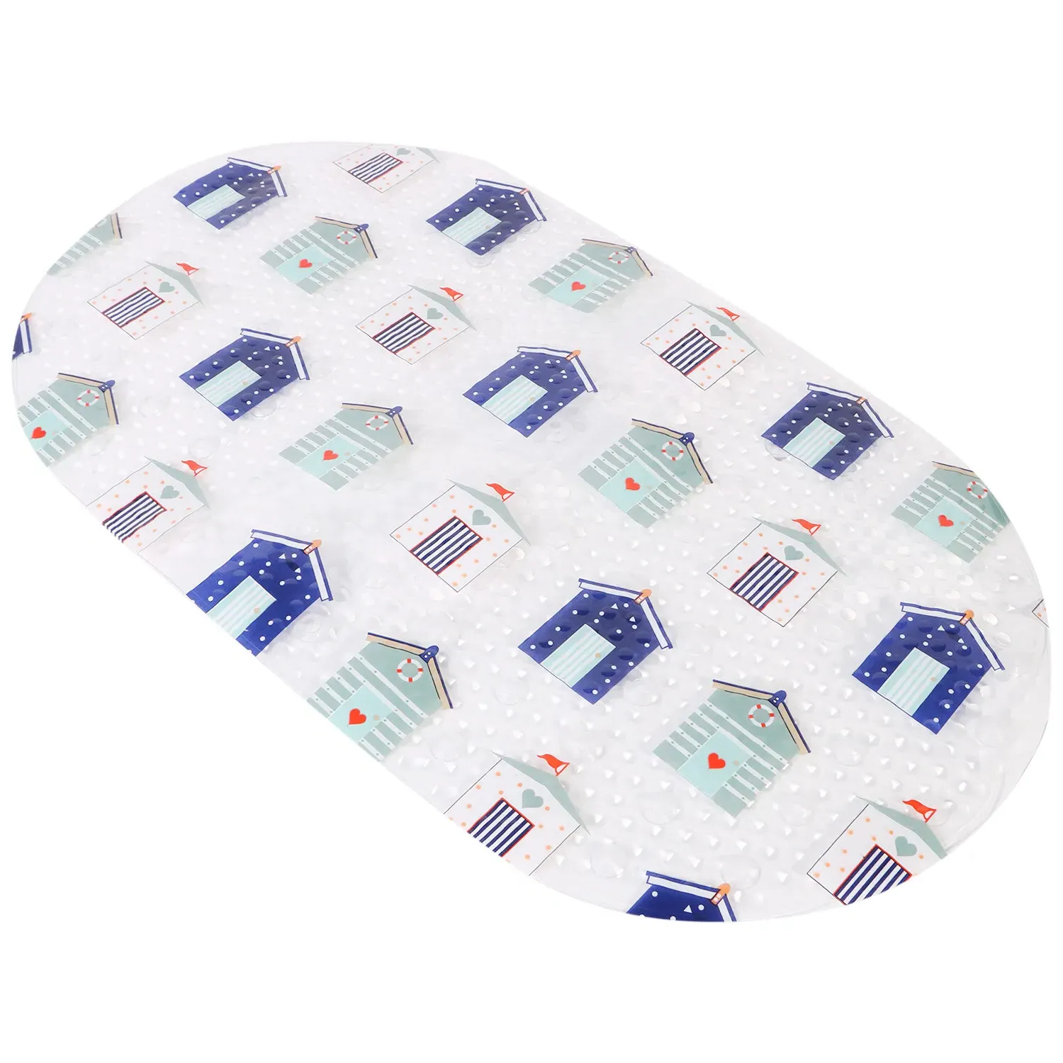 Beach Huts PVC Bath Mat