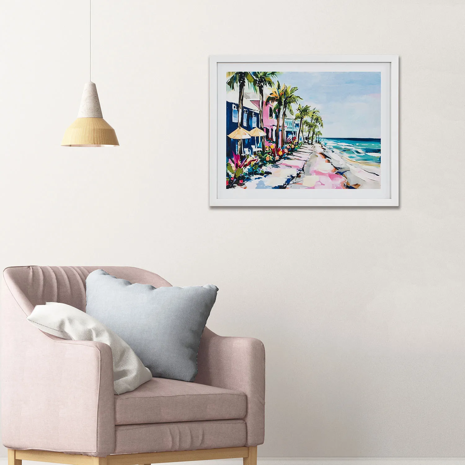 Beachfront Framed Print - Multicolour