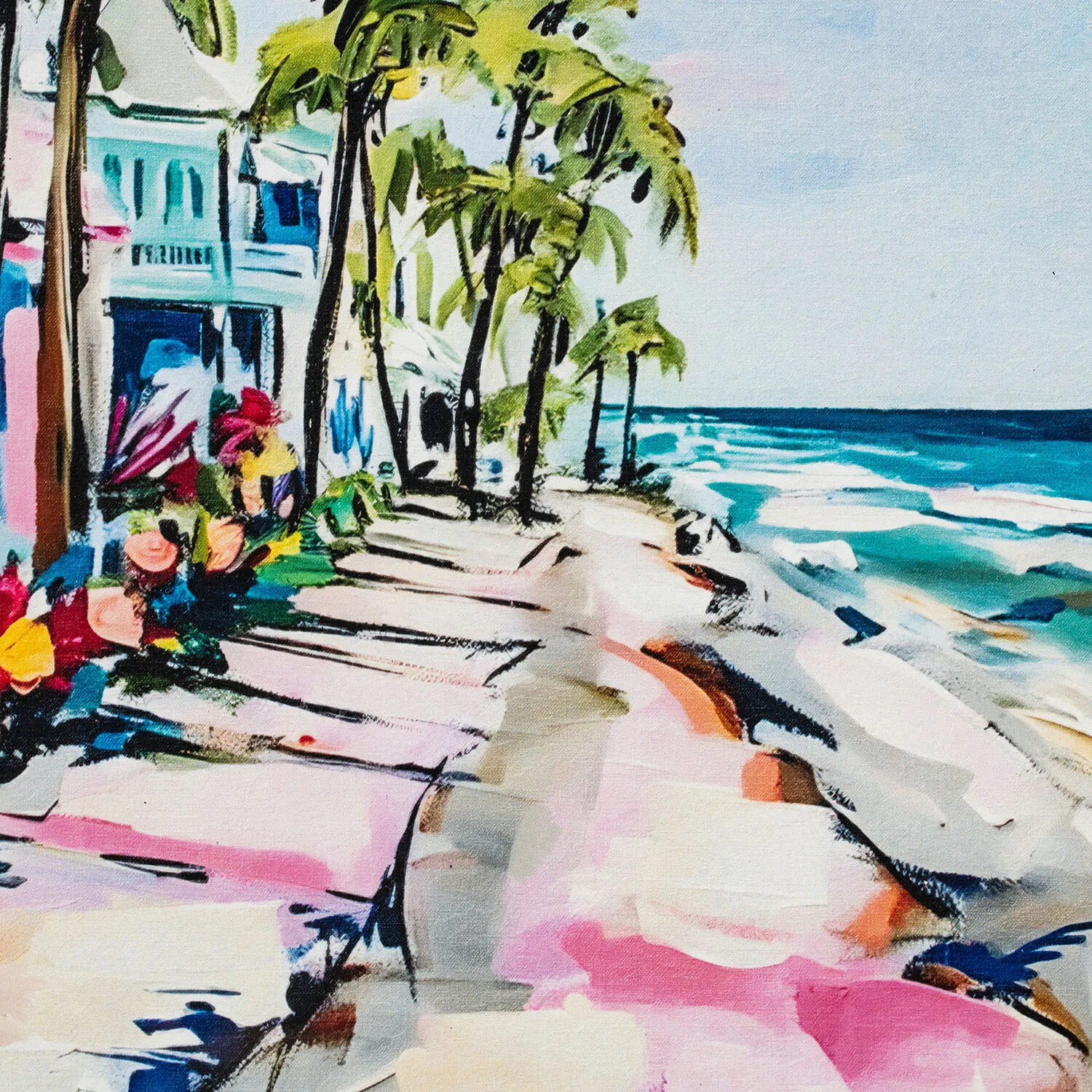 Beachfront Framed Print - Multicolour