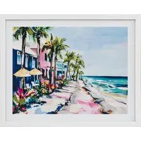 Beachfront Framed Print - Multicolour