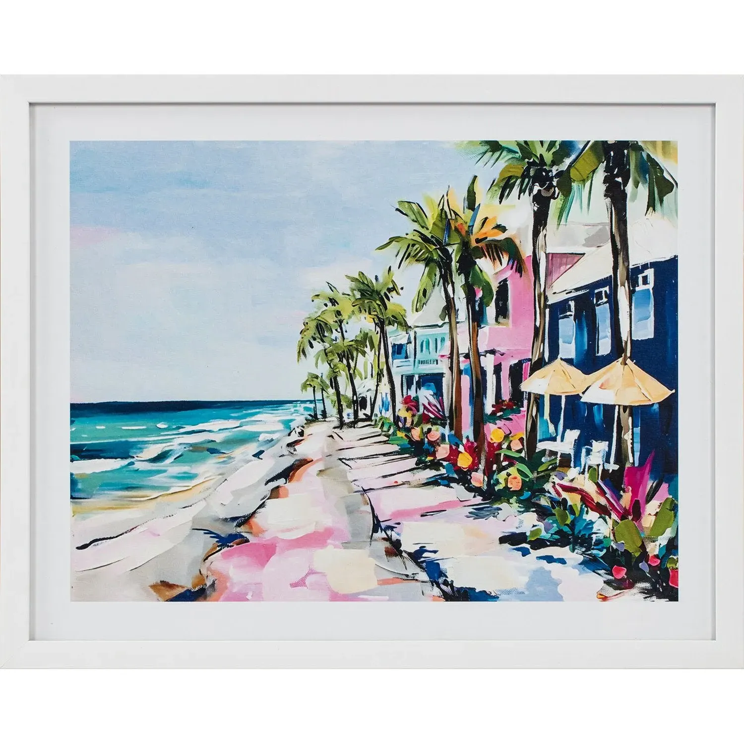 Beachfront Framed Print - Multicolour image