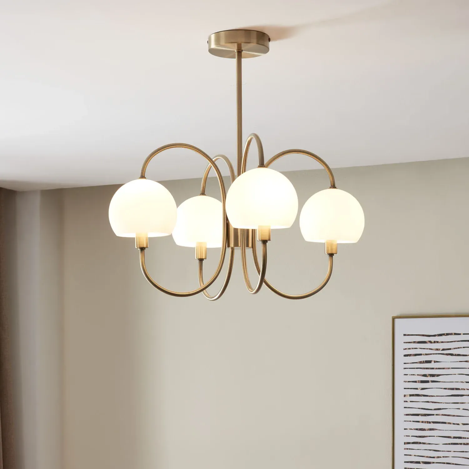 Beatrice 4 Light Ceiling Light - Antique Brass