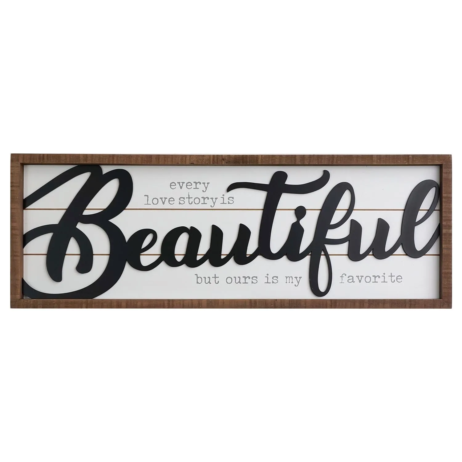 Beautiful Story Slogan Framed Sign - White