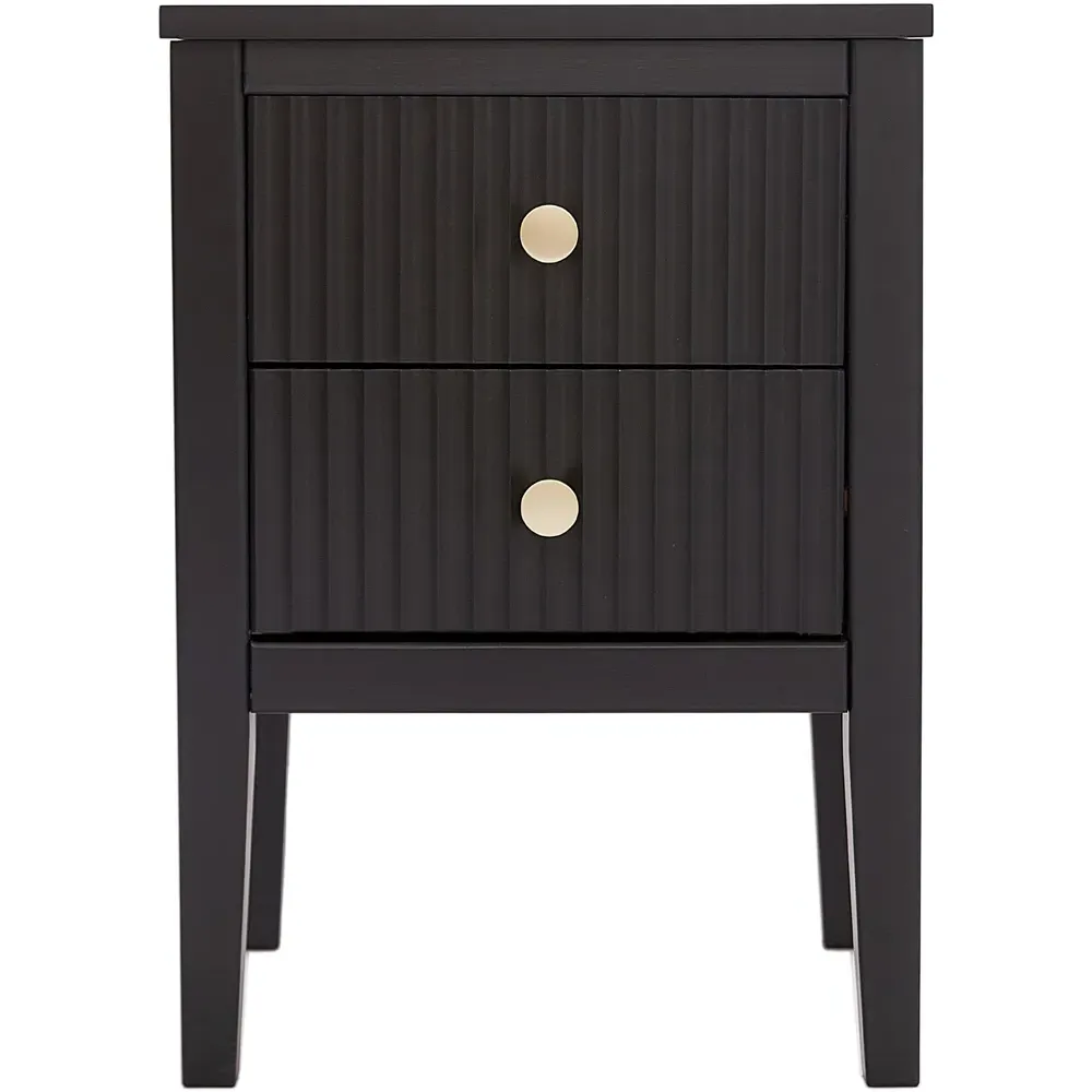 Bellaria 2 Drawer Bedside Table - Black, Pine