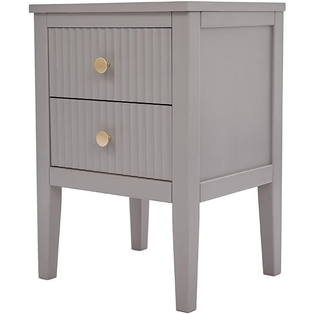 Bellaria 2 Drawer Bedside Table - Grey, Pine