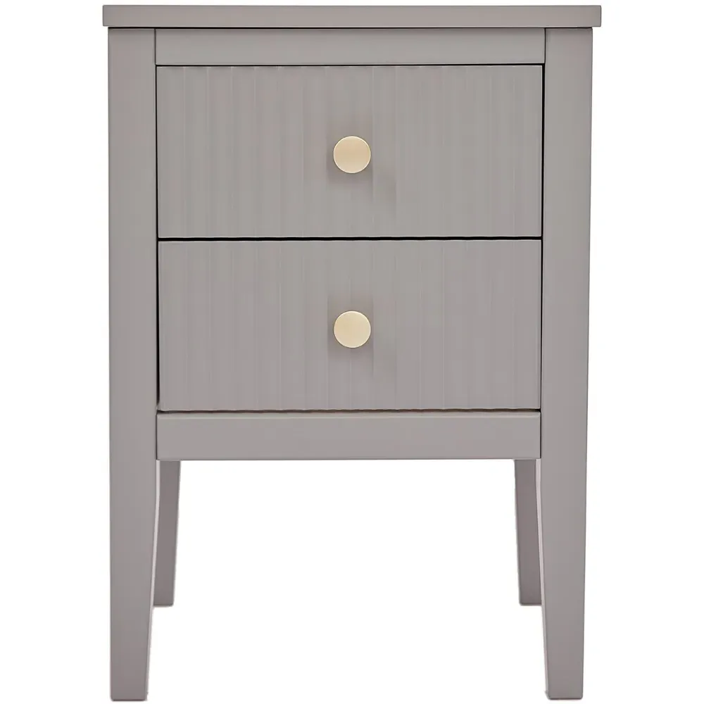 Bellaria 2 Drawer Bedside Table - Grey, Pine