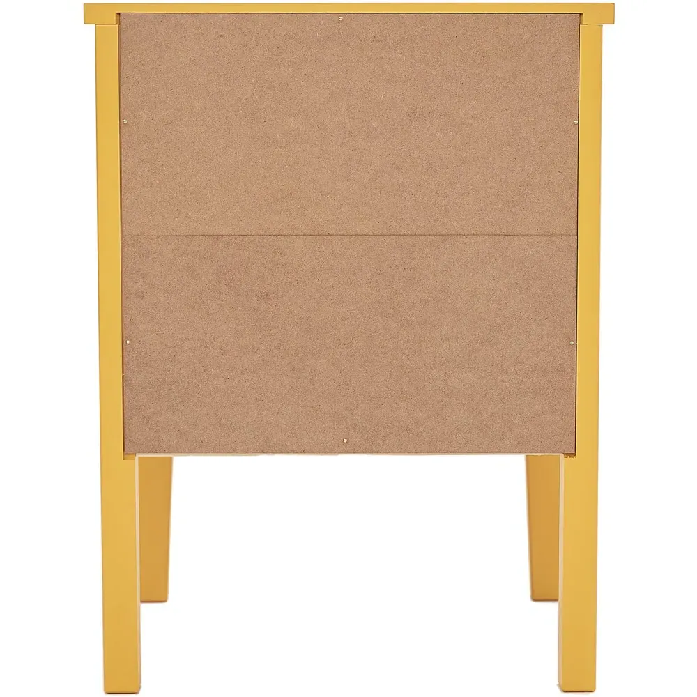 Bellaria 2 Drawer Bedside Table - Mustard, Pine