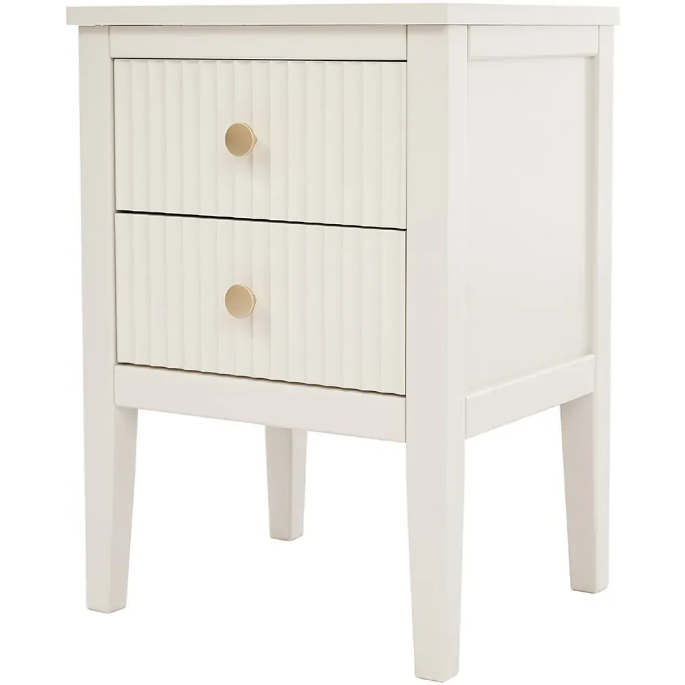 Bellaria 2 Drawer Bedside Table - White, Pine