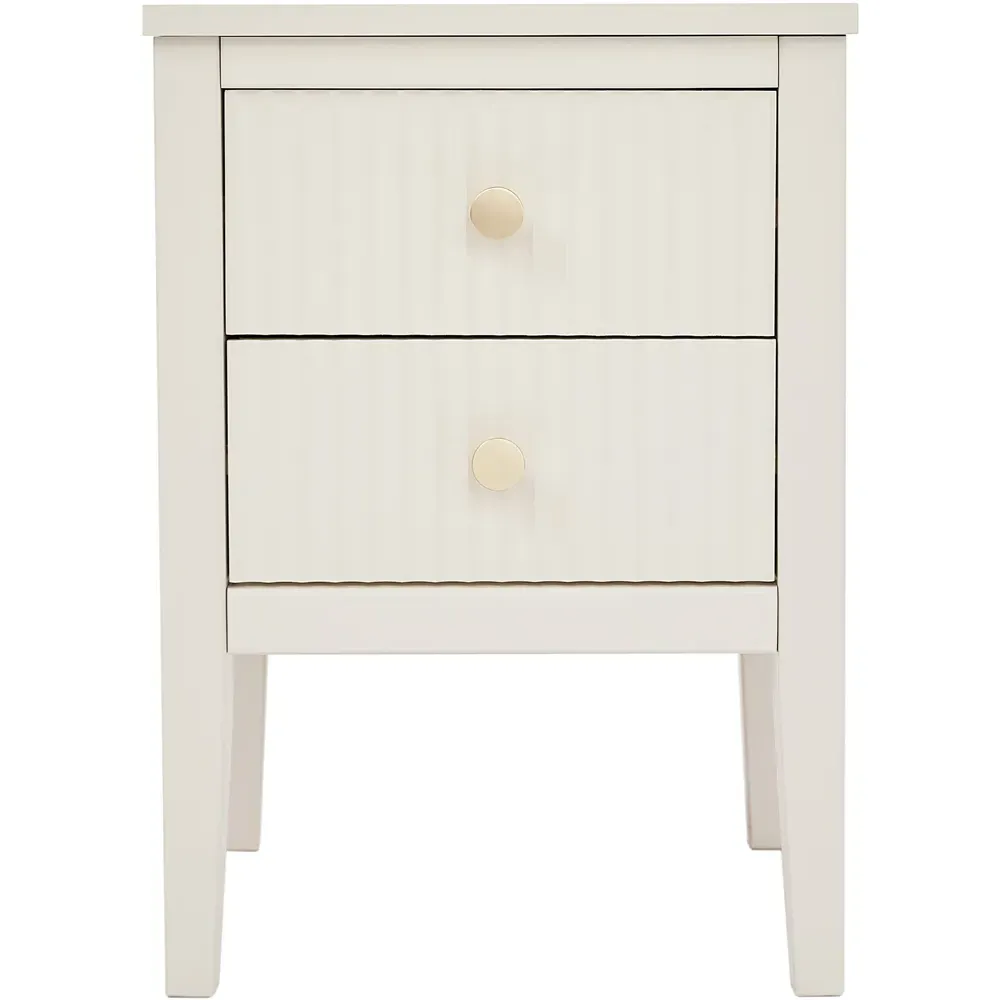 Bellaria 2 Drawer Bedside Table - White, Pine
