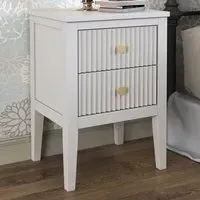 Bellaria 2 Drawer Bedside Table - White, Pine