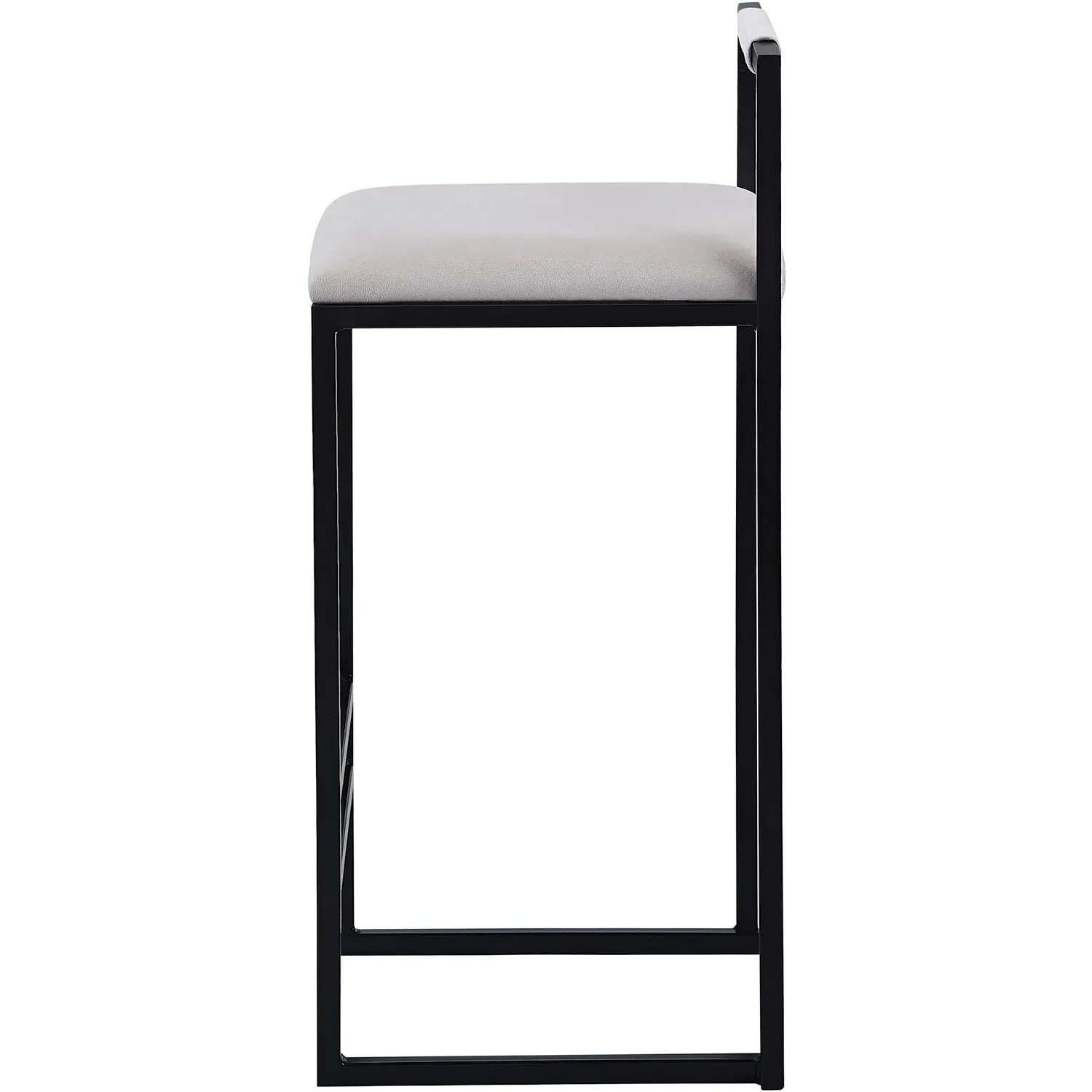 Belle Bar Stool - Beige & Black, Velvet