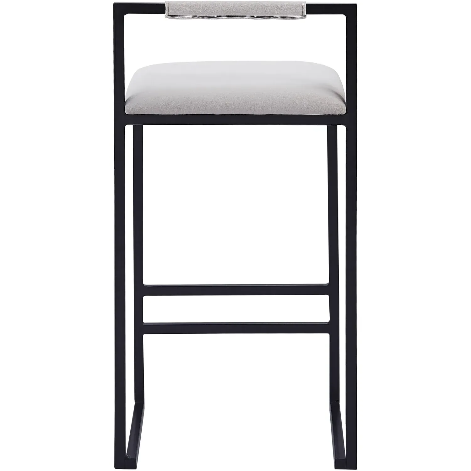 Belle Bar Stool - Beige & Black, Velvet