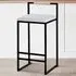 Belle Bar Stool - Beige & Black, Velvet