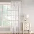 Belle Embroidered Voile Curtain Panel - White
