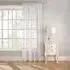Belle Embroidered Voile Curtain Panel - White