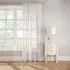 Belle Embroidered Voile Curtain - White