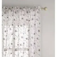 Belle Embroidered Voile Panel - Grey