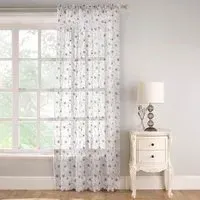 Belle Embroidered Voile Panel - Grey