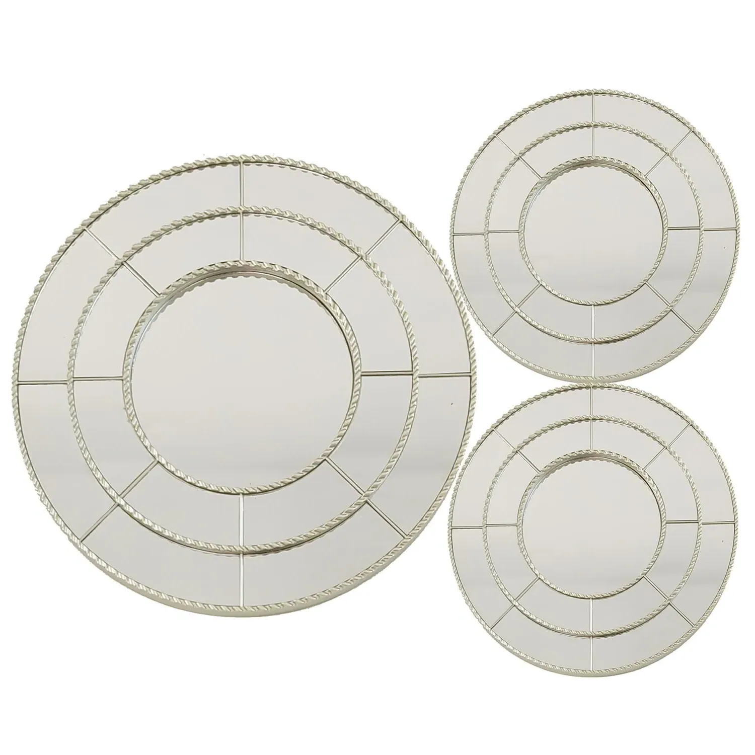 Belmont Set of 3 Round Decorative Mirrors - Silver