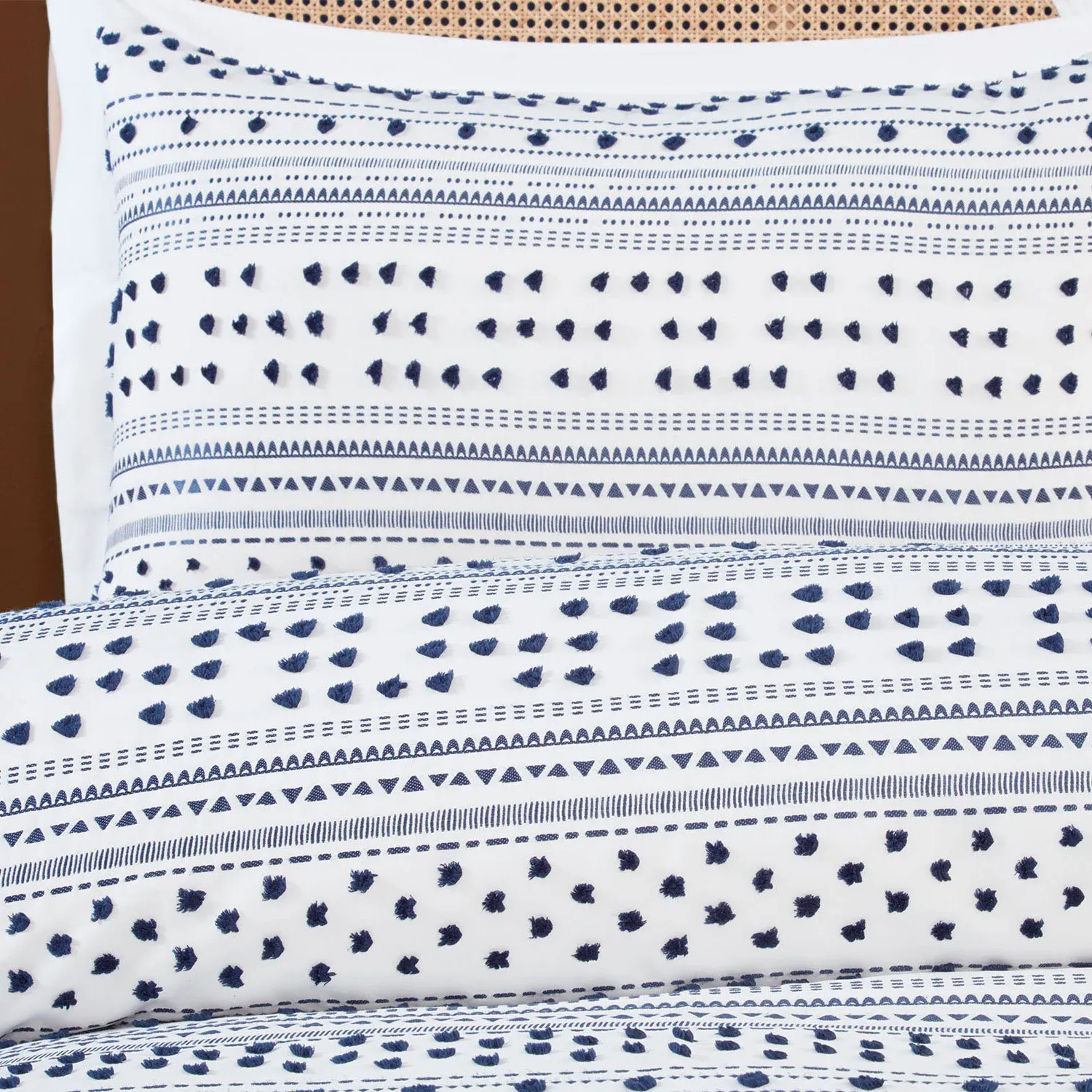 Berkley King Size Duvet Set - Navy and White