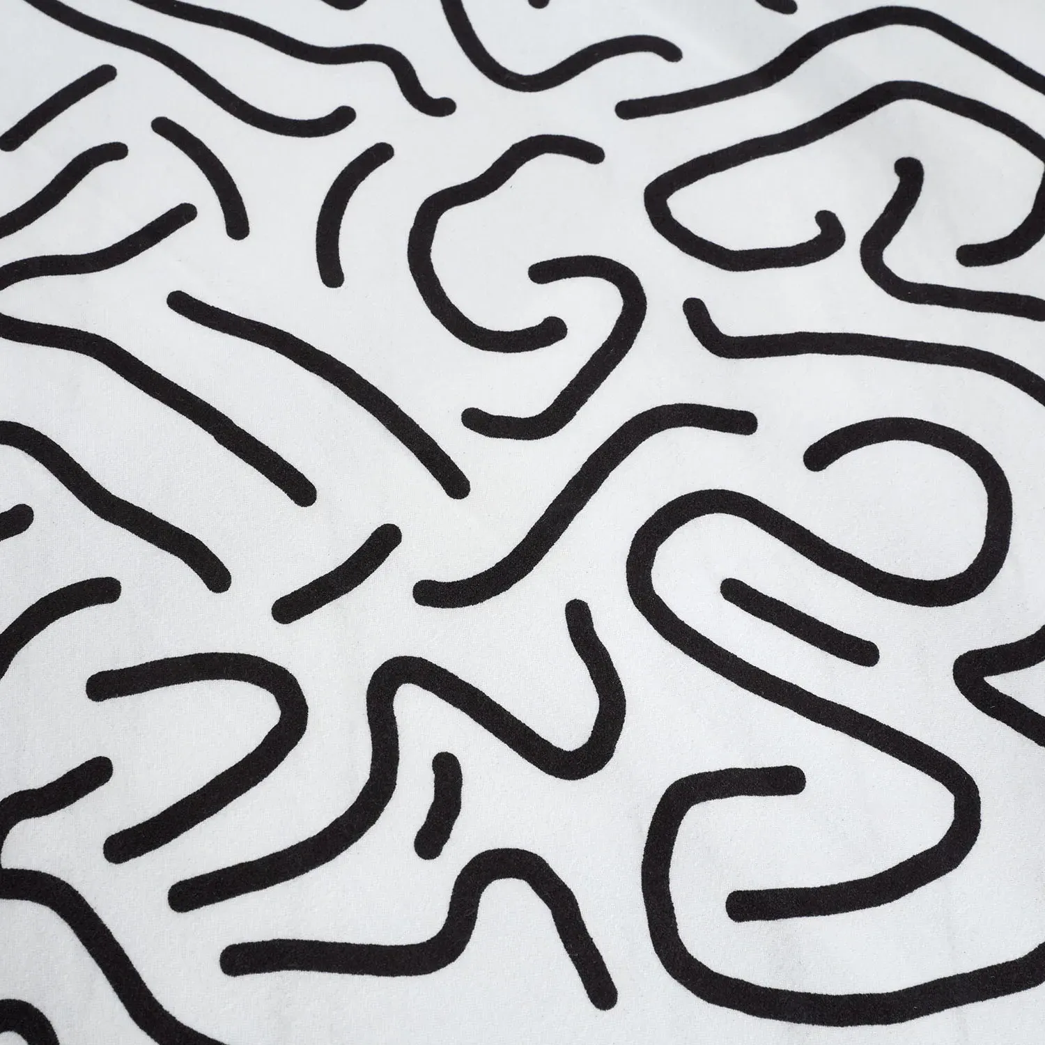 Berlin Doodle Double Duvet Set - White and Black, Polyester