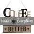 Better With Coffee Hanging Plaque - Natural