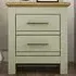 Bexley 2 Drawer Bedside Table - Sage Green, Oak