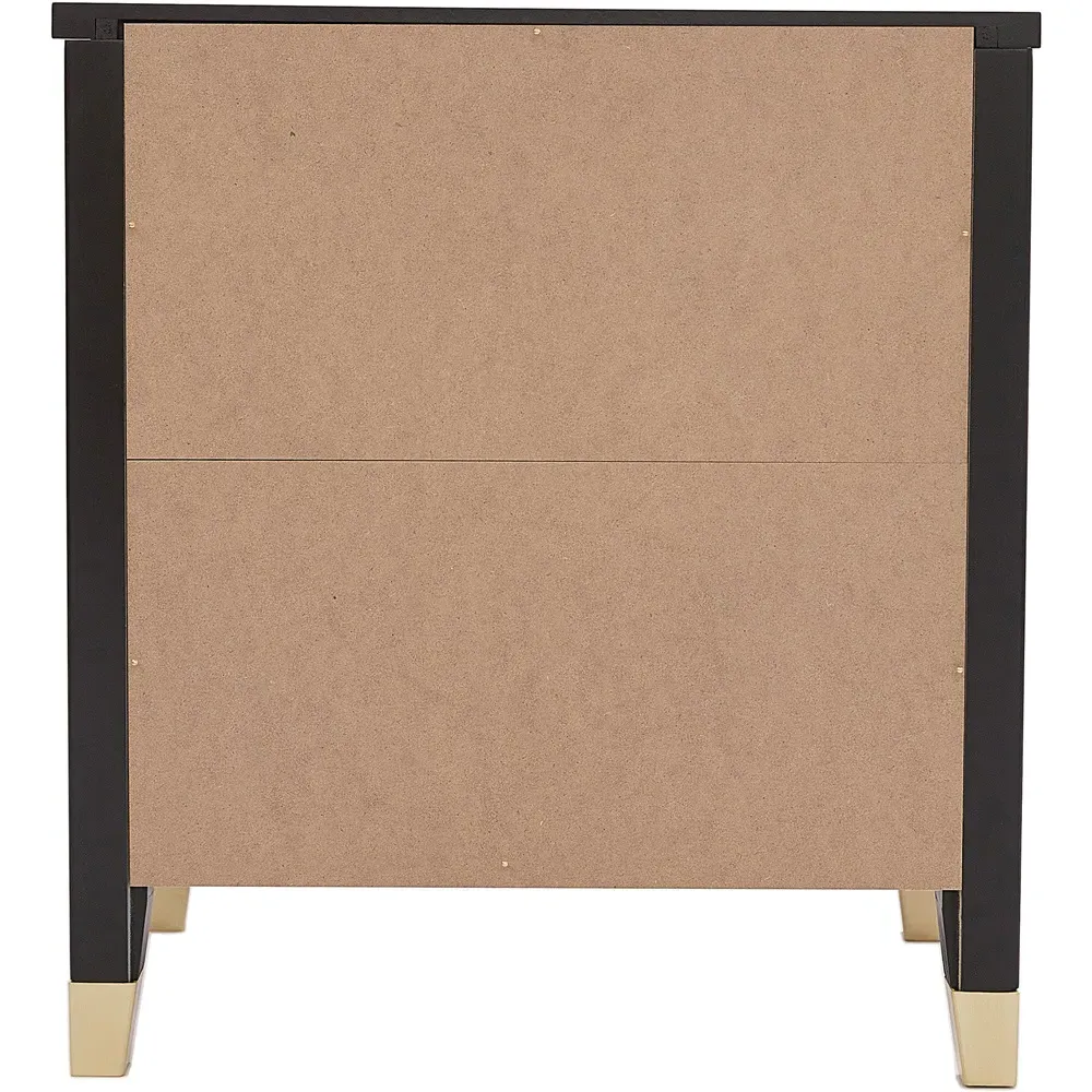 Biasi 2 Drawer Bedside Table - Black, Pine