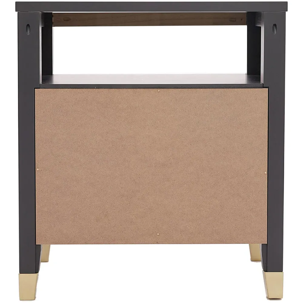 Biasi 2 Drawer Bedside Table - Charcoal, Pine