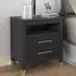 Biasi 2 Drawer Bedside Table - Charcoal, Pine