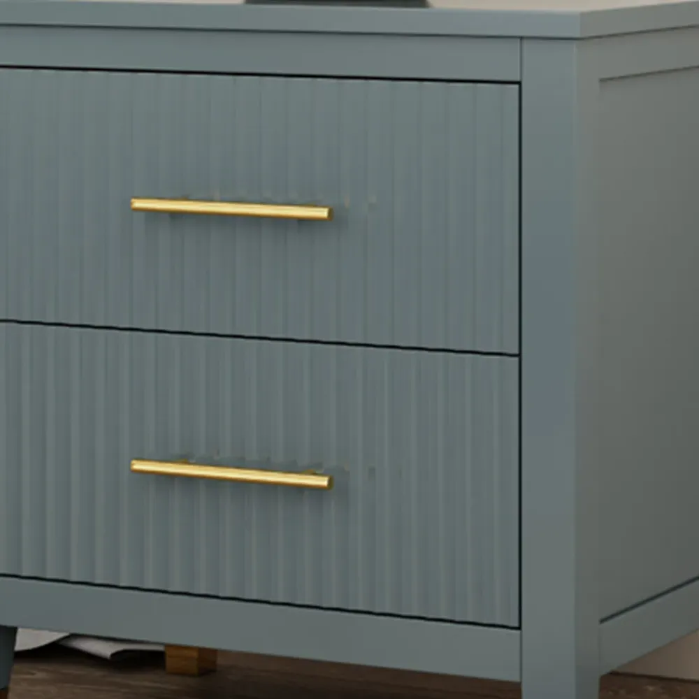 Biasi 2 Drawer Bedside Table - Grey, Pine